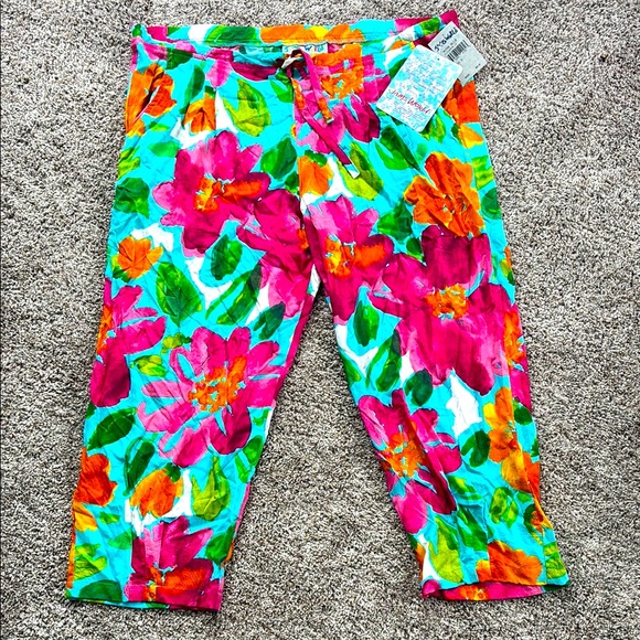 NWT Vintgae 80’s Jams World Wide Leg Cropped Beach Pants